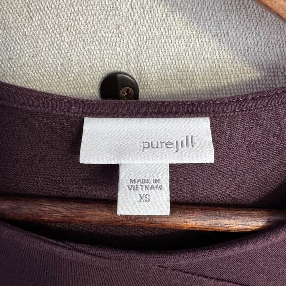 Pure Jill T-Shirt Dress Size XS Dark Purple Long Sleeve Pima Cotton Modal Blend - Picture 5 of 11